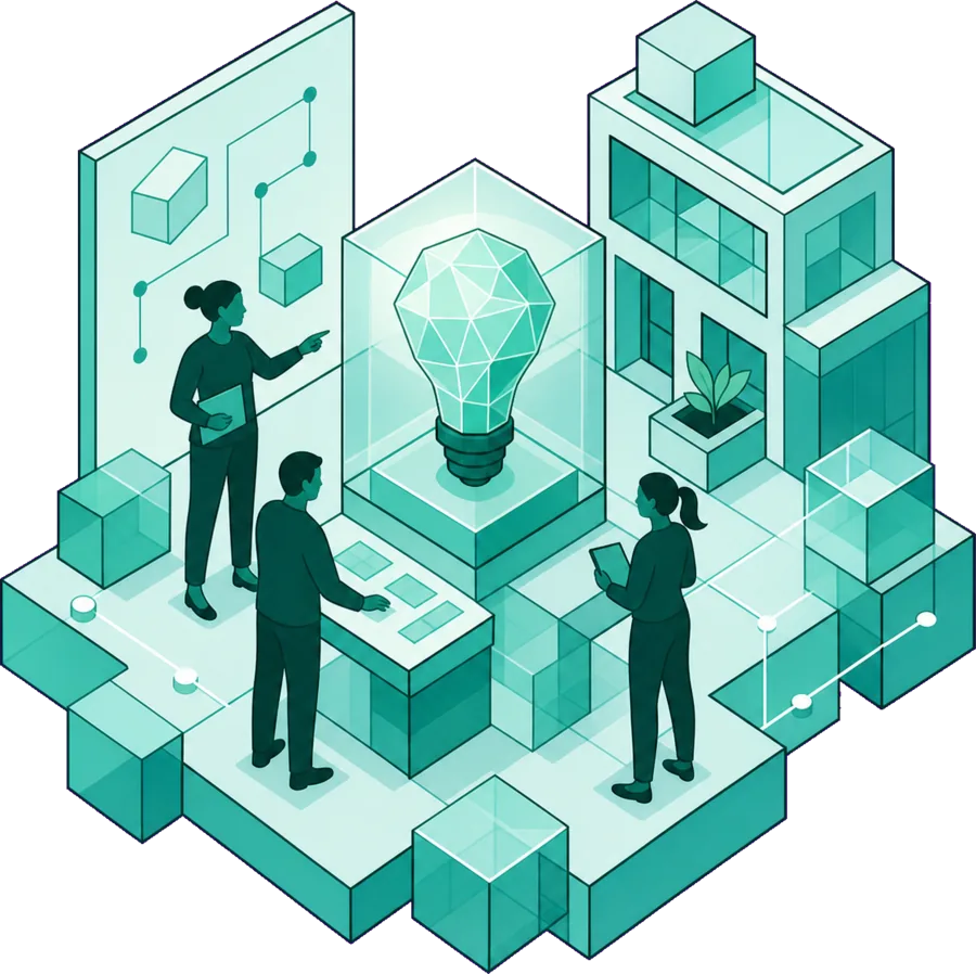 Equipo emprendedor transformando una idea en una empresa